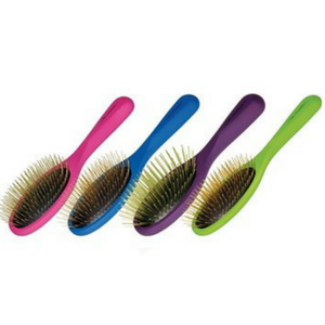 Kefa pre saténový vzhľad 27 mm zo série GOLD / Fusion Groomgrip Oval Pin Brush - Farba: Modrá